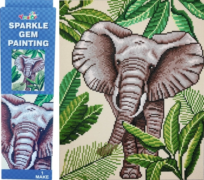 VIMALOR Diamant-Malerei Elefant 34x43 cm