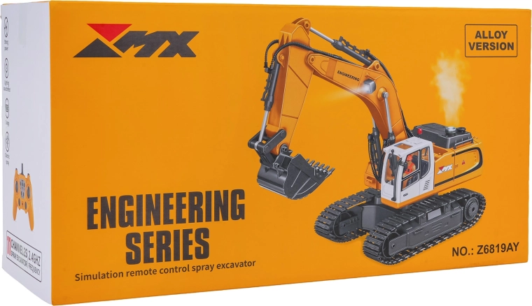 RC-Bagger mit Metallschaufel und Raucheffekt