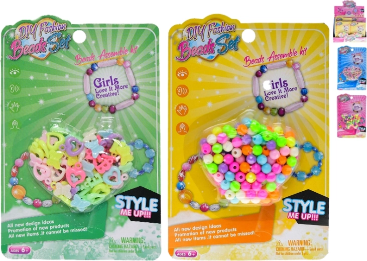 Perlen zum Auffädeln für Kinder – Kreativ-Set 24 Stk., 4 Formtypen