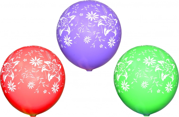 Aufblasbare Luftballons mit Blumenmotiv - Set 10 Stück