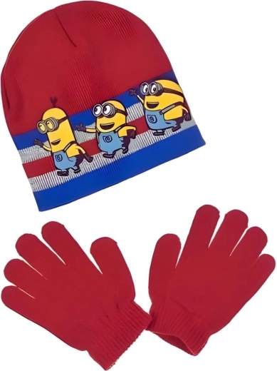 Rote Mütze und Handschuhe der Minions – Größe: 52