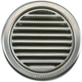 Lüftungsgitter mit Netz, Edelstahl, Durchmesser 125 mm