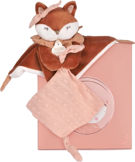Geschenkset Schmusetuch – Plüschfuchs Mina mit Schnullerhalter 20 cm