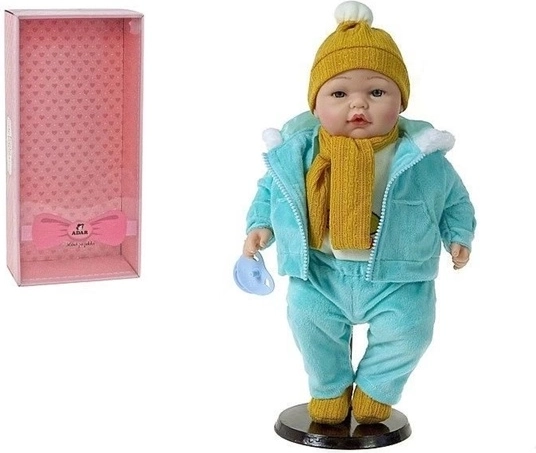 Sprechende Babypuppe im Winteroutfit
