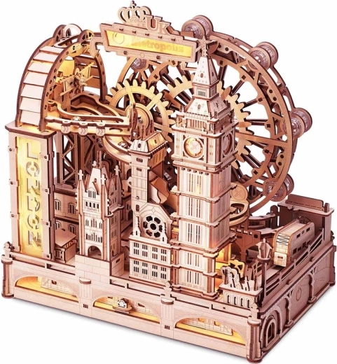 Rokr 3D Holzpuzzle London – mechanisches Modell mit Murmelbahn, 431 Teile