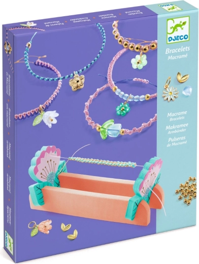 Djeco Kreativset Makramee- und Perlenarmbänder – blau