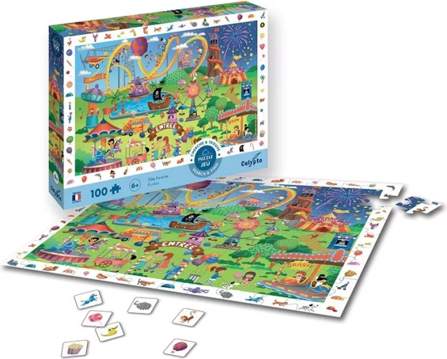 Sentosphere Puzzle „Auf dem Jahrmarkt“ 100 Teile mit Suchspiel