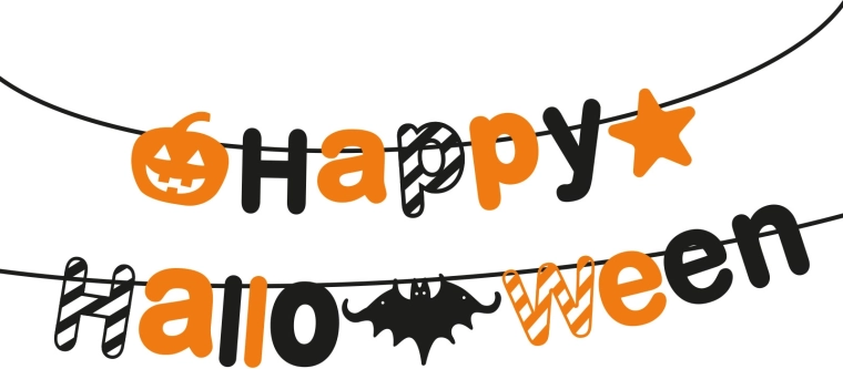 Papiergirlande „Happy Halloween“ 3,5 m