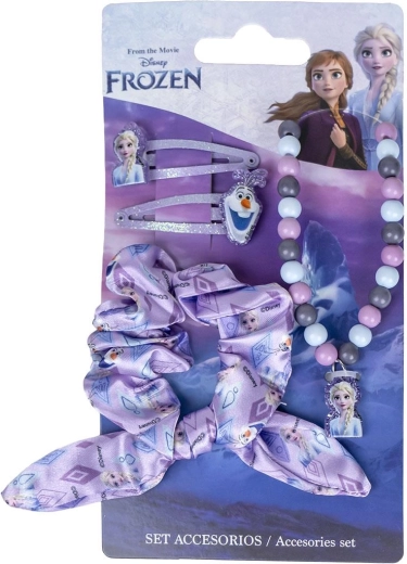 Disney Frozen Kinder-Accessoire-Set – Haarspangen, Haargummi und Halskette