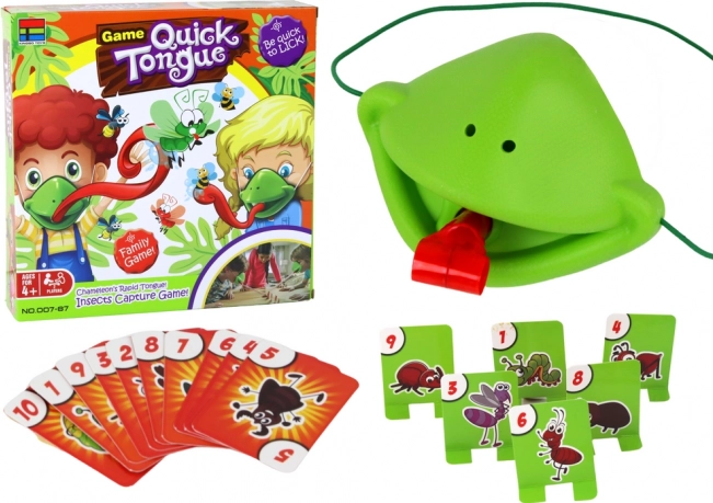 Lustiges Spiel mit schnellem Zungeinsatz – Fang den Insekten-Chamäleon mit der Maske