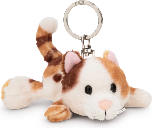 NICI Schlüsselanhänger liegende dreifarbige Calico-Katze 10 cm