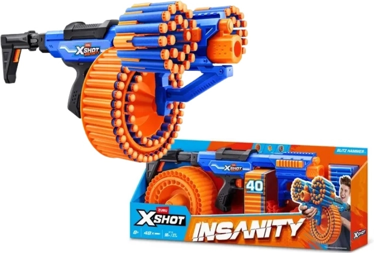 ZURU X-SHOT Insanity Blitz Hammer Schaumstoff-Blaster - 1 Stück