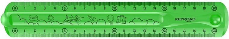 Flexibles Lineal KEYROAD Flexi 20 cm – grün