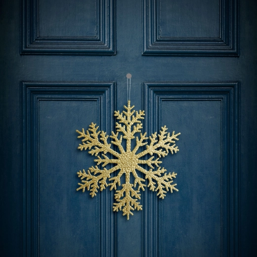 Weihnachtlicher Hängeschmuck Schneeflocke gold 31 cm