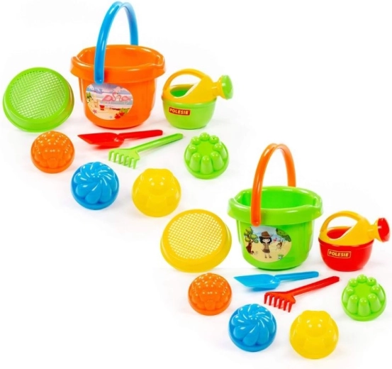 Sandspielzeug-Set mit großem Eimer, 9 Teile - 1 Stück