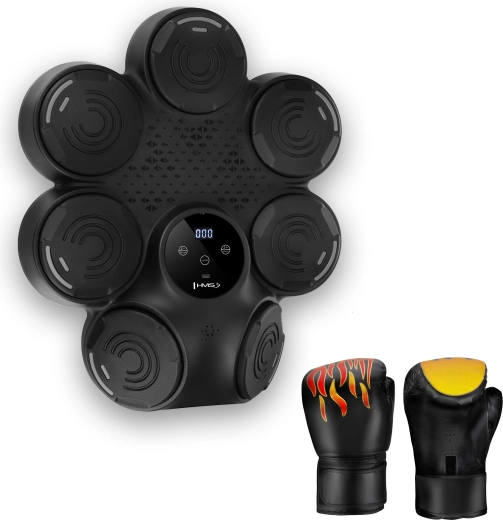 Elektronische Box-Zielscheibe HMS TB30 mit LED und Bluetooth, inklusive Handschuhe