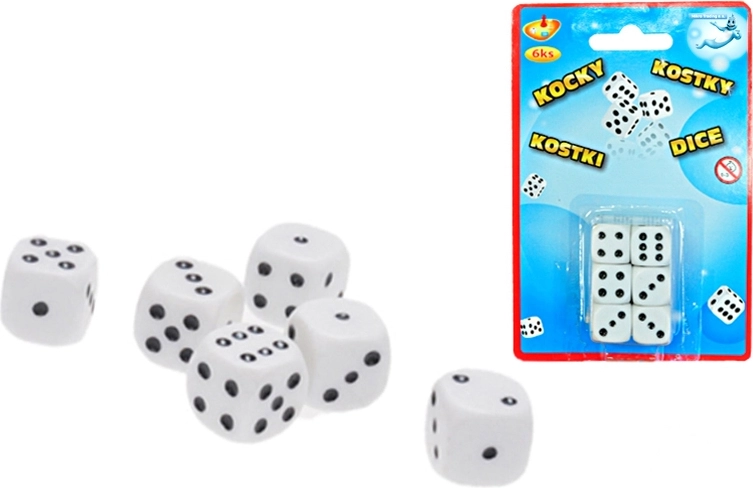 Set aus weißen Spielwürfeln 12 mm – 6 Stück