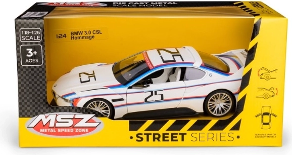 Sammlermodell MSZ BMW 3.0 CSL Hommage im Maßstab 1:24, weiß