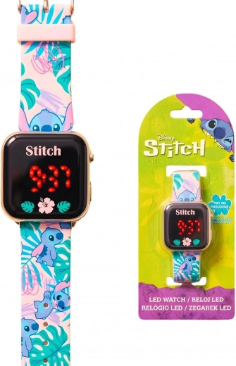 Digitale LED-Kinderuhr Disney Lilo & Stitch mit Silikonarmband