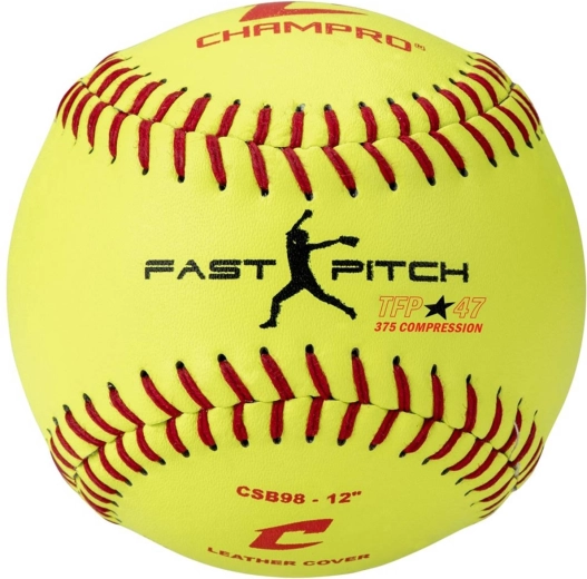CHAMPRO Fastpitch-Softball 12" gelb, Leder – 1 Stück
