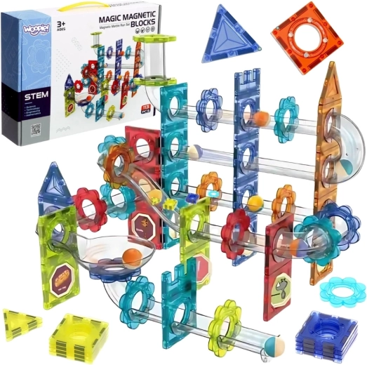 Magnetisches 3D-Kugelbahn-Set WOOPIE, 113 Teile