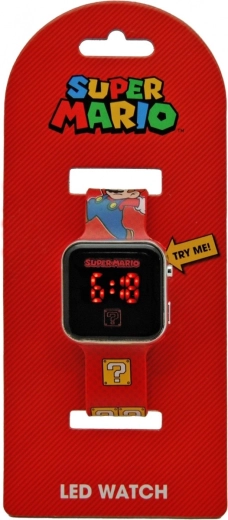 LED-Kinderuhr SUPER MARIO – rot