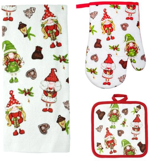 Küchenset Elfen – Handschuh, Topflappen und Geschirrtuch