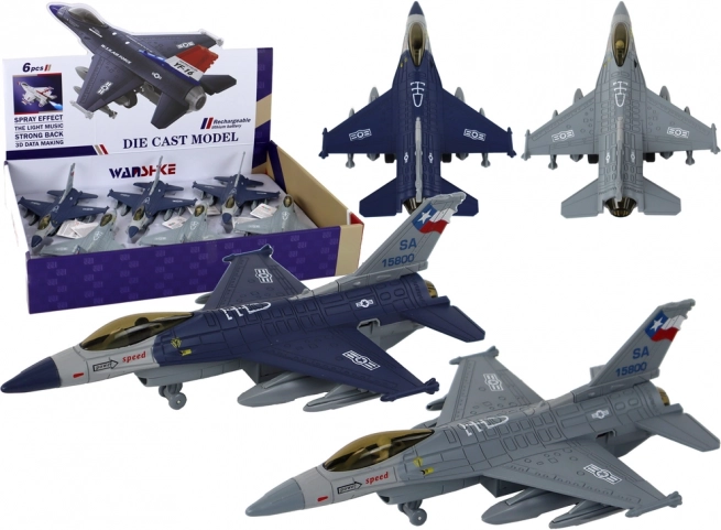 Flugzeugmodell mit Reibungsantrieb blau oder grau