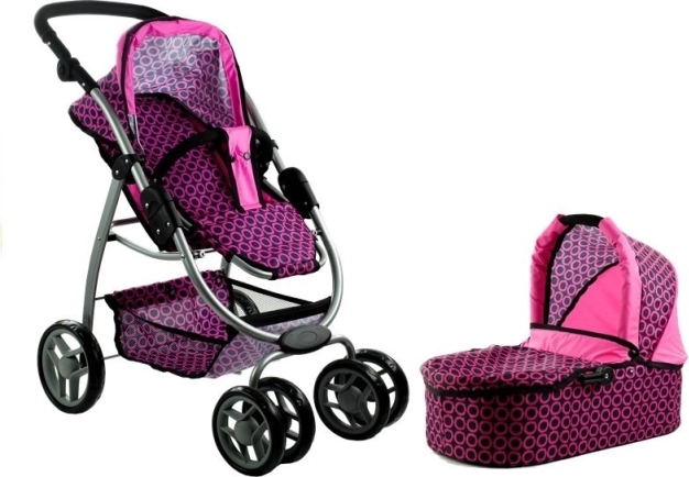 Kinderwagen für Puppen Alice 2 in 1 mit Gondel und Sportwagen
