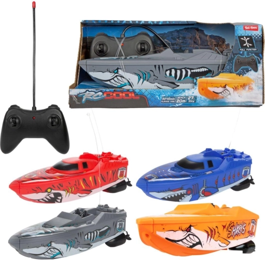 RC-Motorboot mit Fernsteuerung 27 MHz im Hai-Design