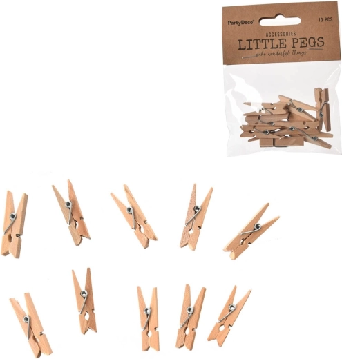 Mini-Holzklammern braun 3,5 cm (10 Stk.)