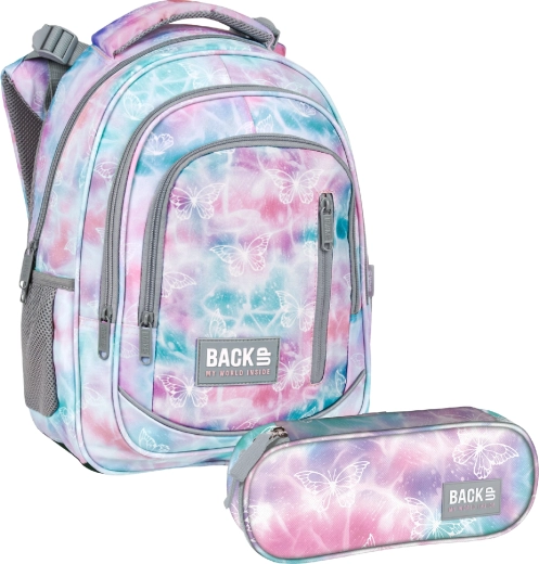 BackUP Schulset Pastel Magic 2v1 – Rucksack und Federmäppchen