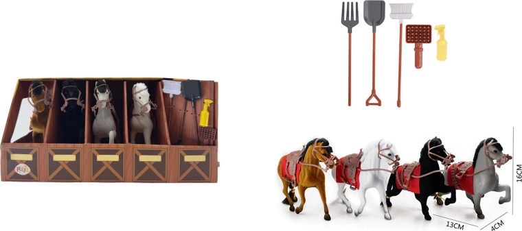 PLEJO Set mit 4 Pferden und Zubehör - 1 Stück
