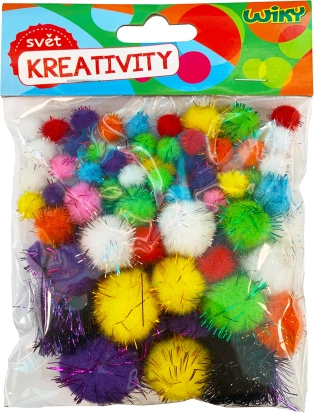 Pompons mit Glitzer-Mix Größen