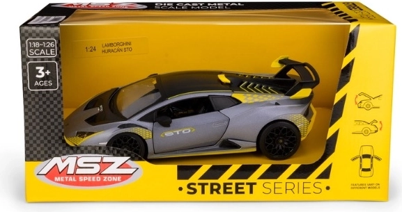 Automodell Lamborghini Huracán STO im Maßstab 1:24, silbergrau