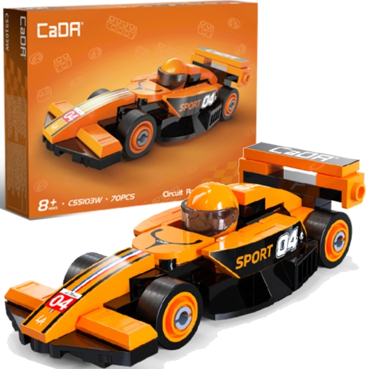 CaDA Bausatz Rennwagen Circuit Racing Car orange – 70 Teile