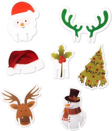 Weihnachtsdekorationen für Gläser, 8 Designs, 16 Stück