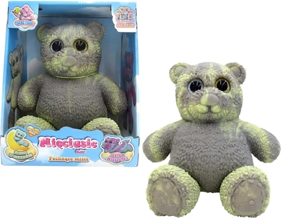 EPEE Mięciuś weicher, im Dunkeln leuchtender Teddybär 28 cm graugelb