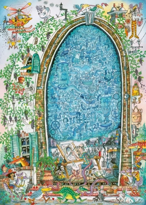 Puzzle 1000 Teile – Der verrückte Künstlergeist, Paul Korky (Puzzle + Poster)