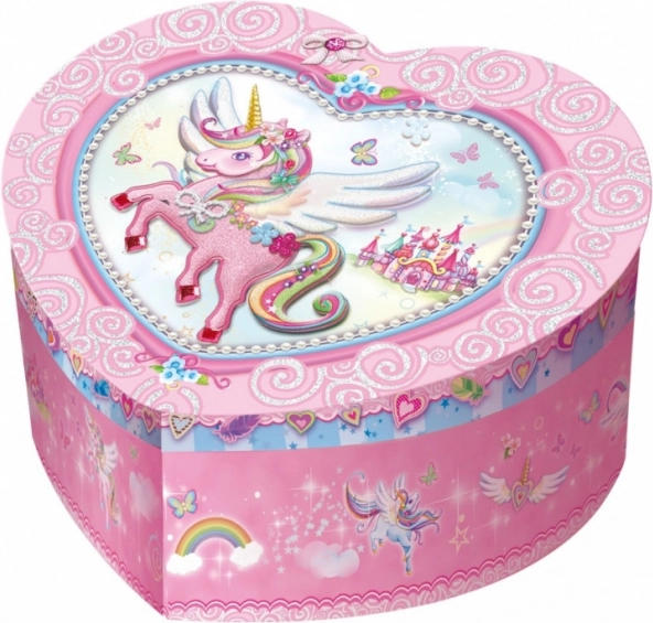 Pecoware Spieluhr Herz mit Einhornmotiv