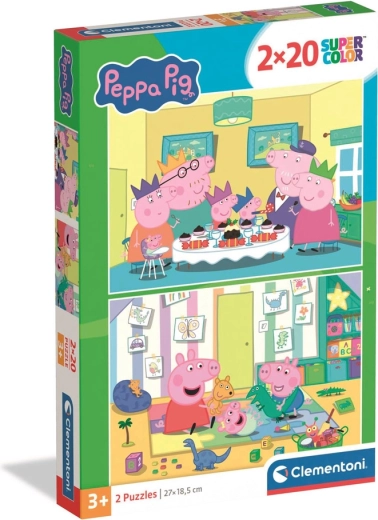 Puzzle 2x20 Super Color PEPPA PIG von Clementoni