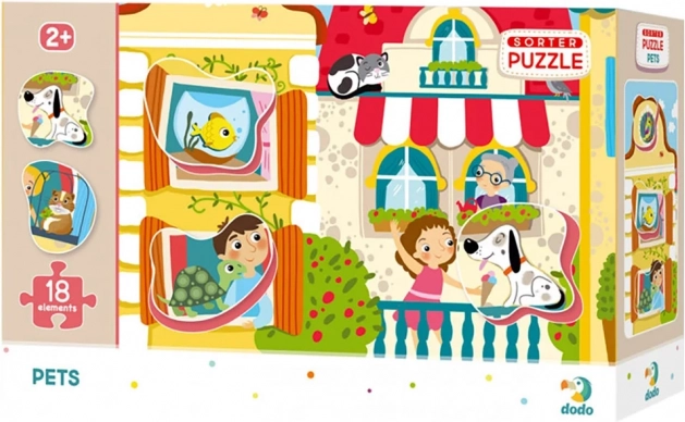 Sortierpuzzle mit 18 Teilen – Haustiere