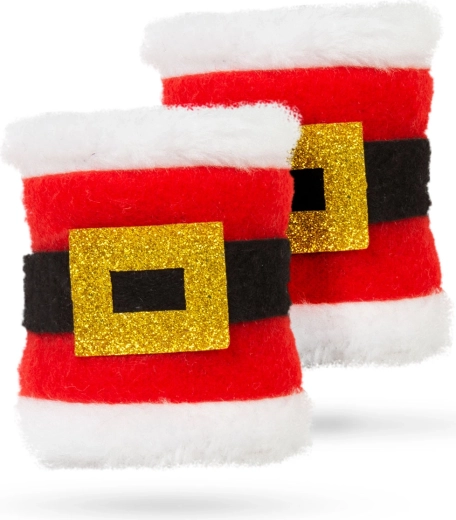 Weihnachtliche Serviettenringe mit Nikolausmotiv – 2 Stück