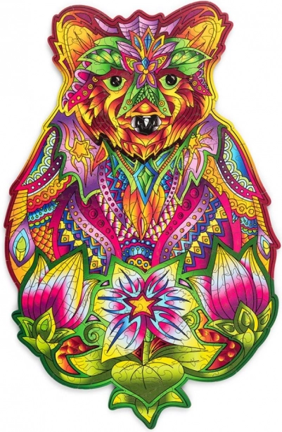 Buntes Holzpuzzle – Bär