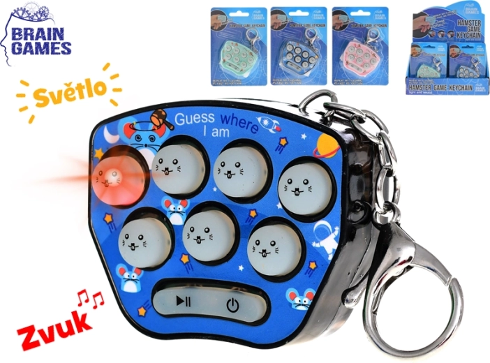 Brain Games Schlüsselanhänger mit Hamster – interaktives Gedächtnis- und Reaktionsspiel