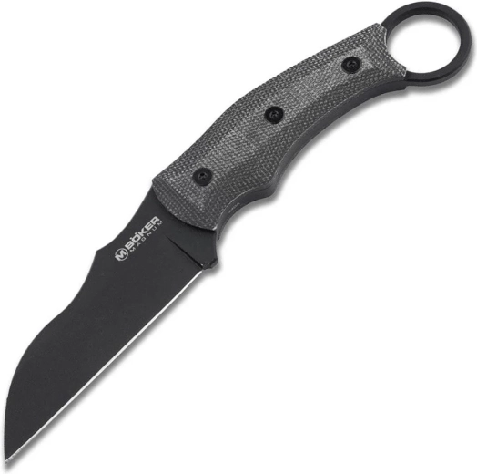 Taktischer Karambit Magnum Straight Karambit, 9,7 cm, PVD, schwarz, Micarta, Kydex-Scheide