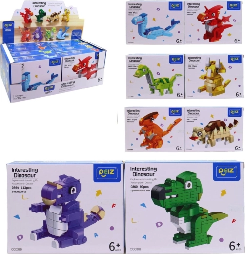 Konstruktionsbausteine Dinosaurier – Set mit 8 Stück im Display-Box