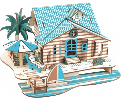Woodcraft Holz 3D Puzzle Villa auf Bali