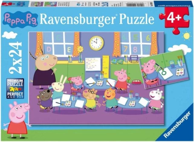 Ravensburger Puzzle Peppa Pig 2×24 Teile – Klassenzimmer