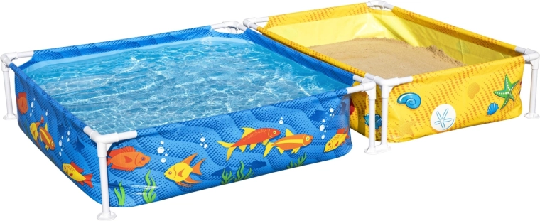 Bestway My First Frame Pool – Set aus Kinderpool und Sandkasten 213 × 122 × 30,5 cm